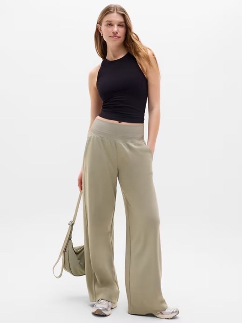 Athleta Venice High Rise Wide Leg Pants in Willow Size Medium